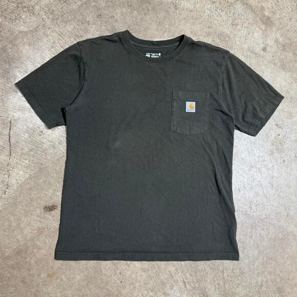Olive Carhartt Mini Logo Pocket Tee - Picture 1 of 8